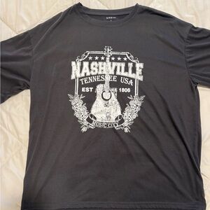 SHEIN Charcoal Nashville Graphic Tee